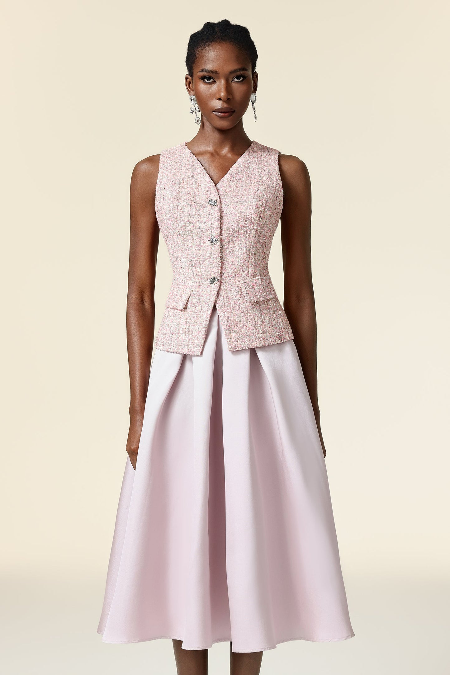 gemma V-Neck Sleeveless Top And Skirt Two-Piece Set