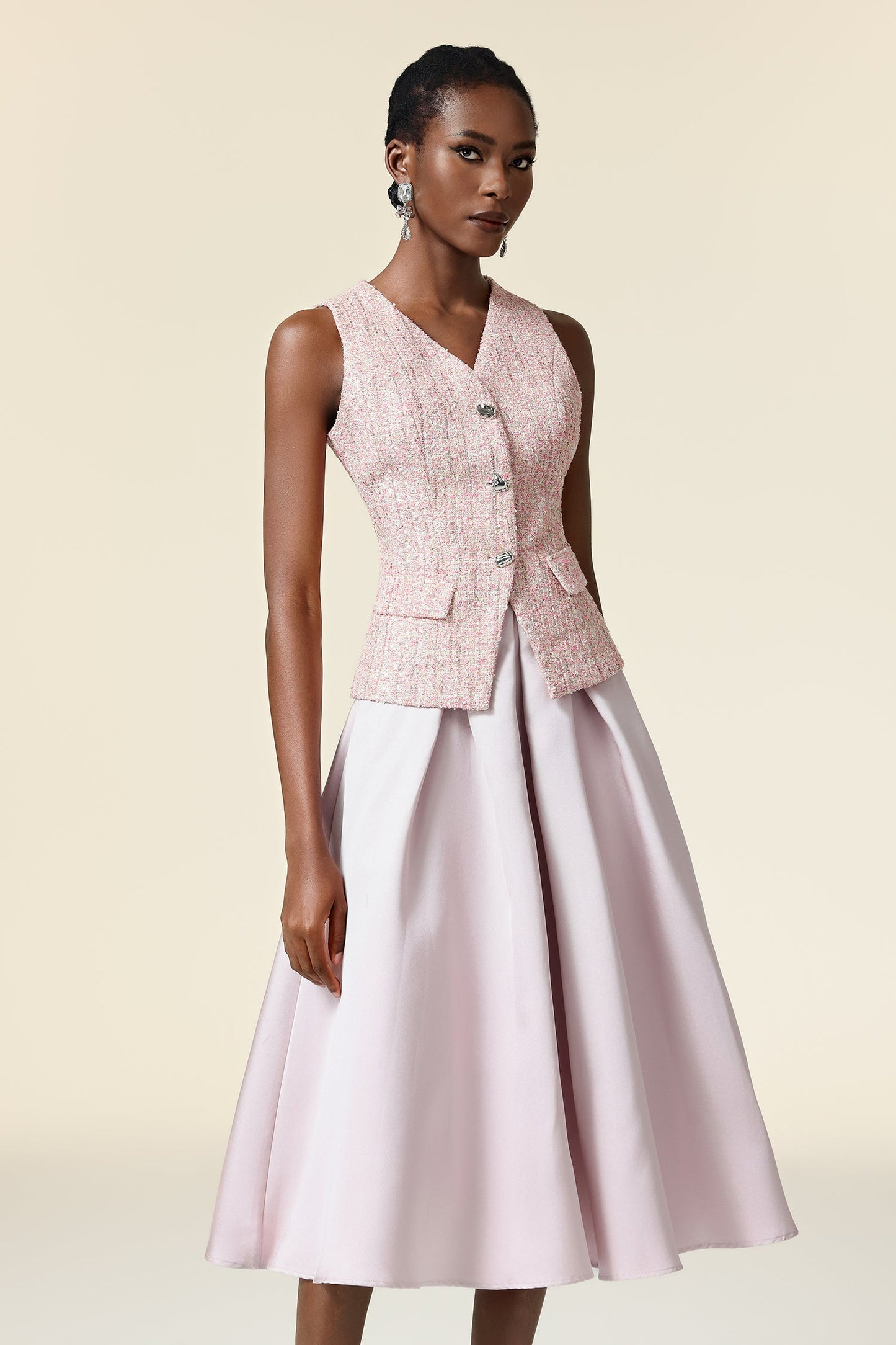 gemma V-Neck Sleeveless Top And Skirt Two-Piece Set
