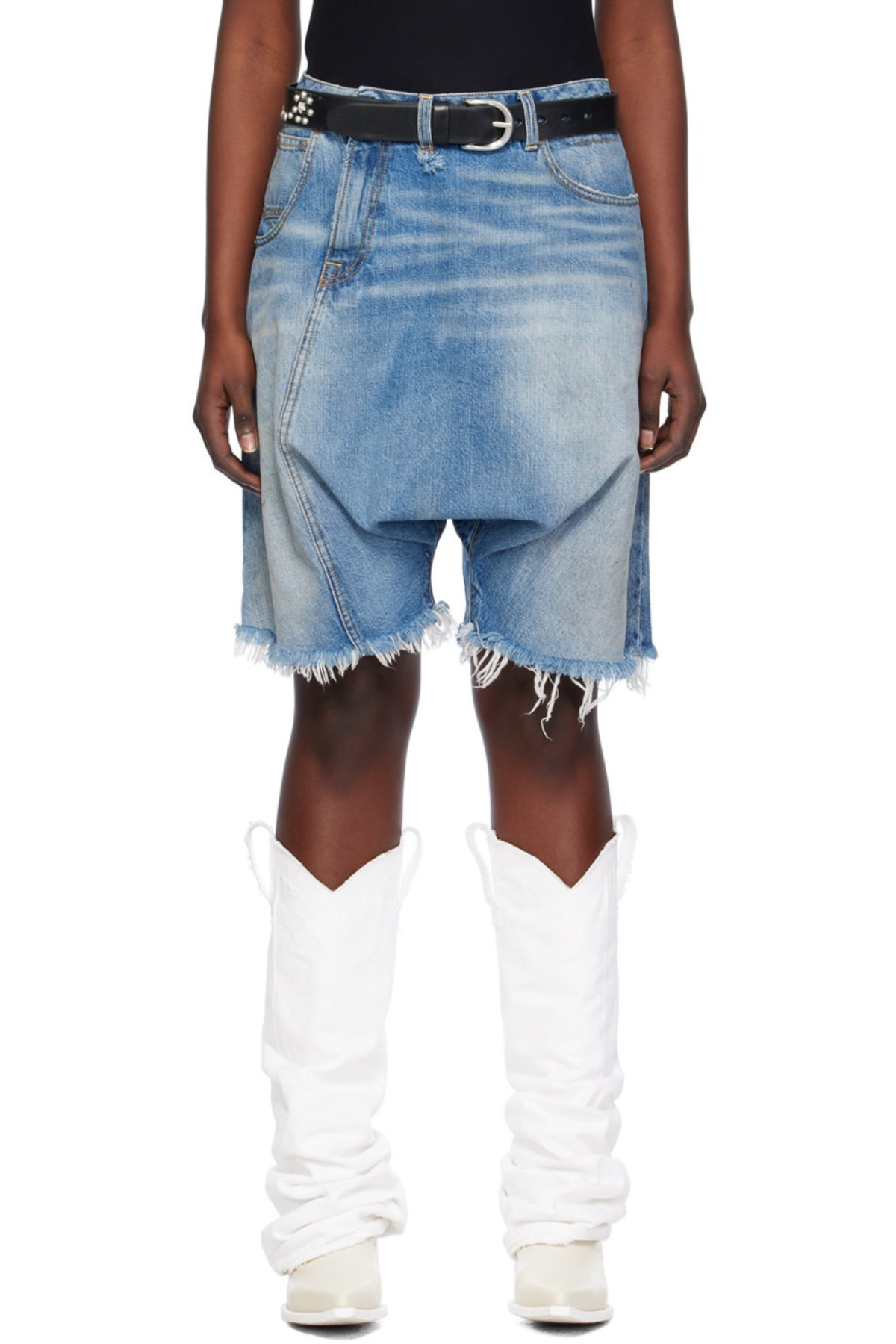 Natelie Blue Twister Denim Shorts