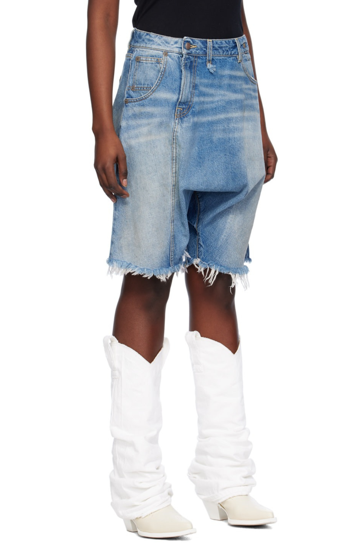 Natelie Blue Twister Denim Shorts