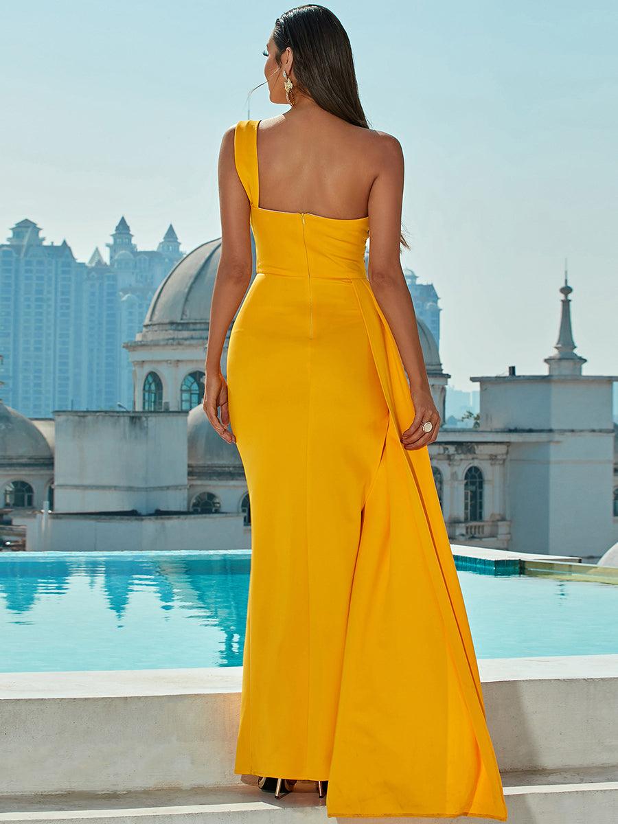 Draping Maxi Prom Dress