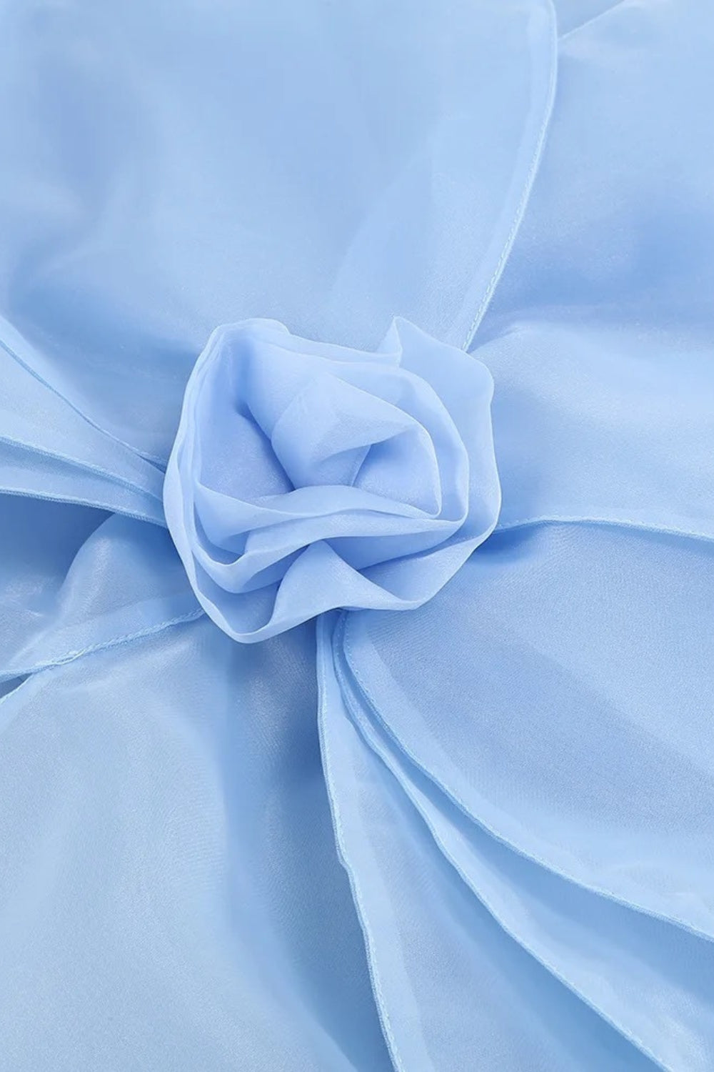 bonnie 3D Voluminous Organza Floral Mini Dress - Blue