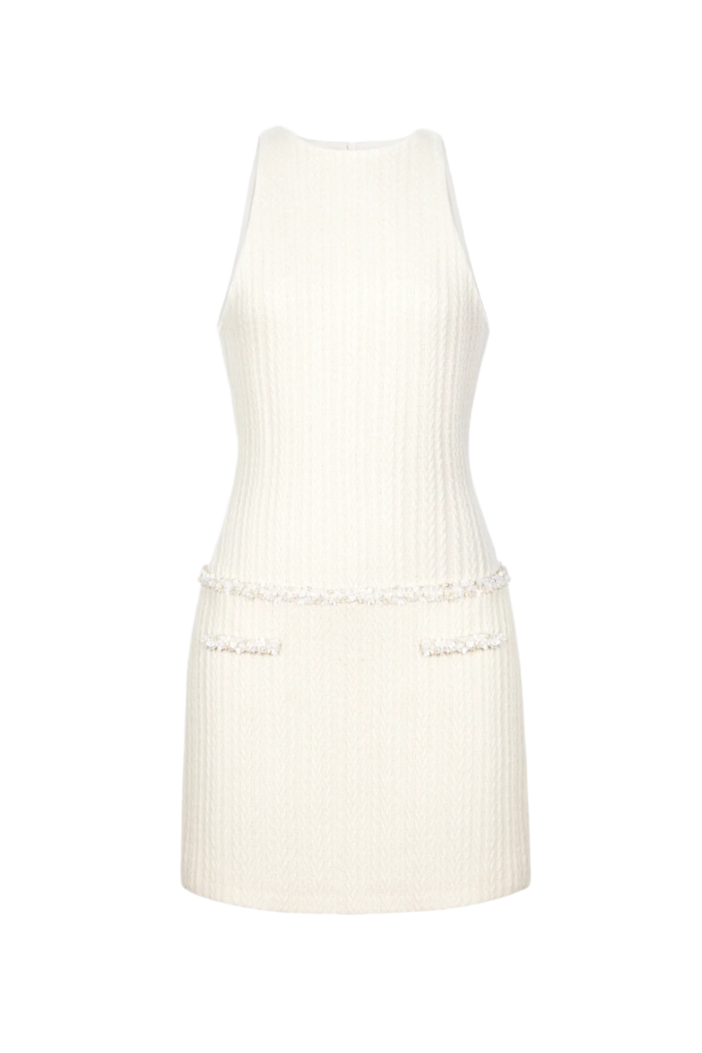 charlotte Sleeveless Beaded Embellished Knit Mini Dress