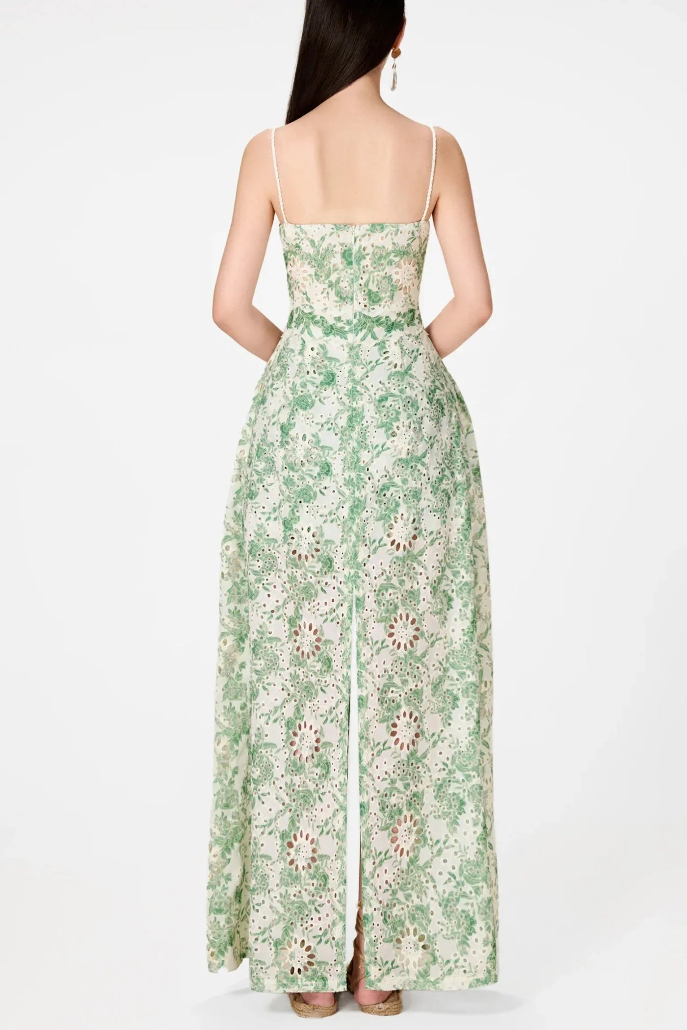 dolores Floral Embroidered Shorts & Maxi Dress Set - Green