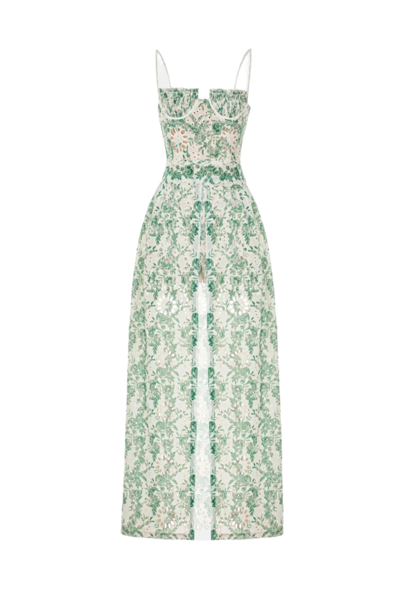 dolores Floral Embroidered Shorts & Maxi Dress Set - Green