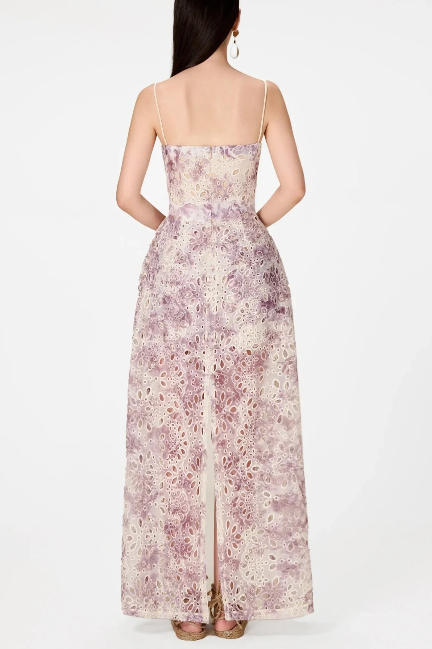dolores Floral Embroidered Shorts & Maxi Dress Set - Purple