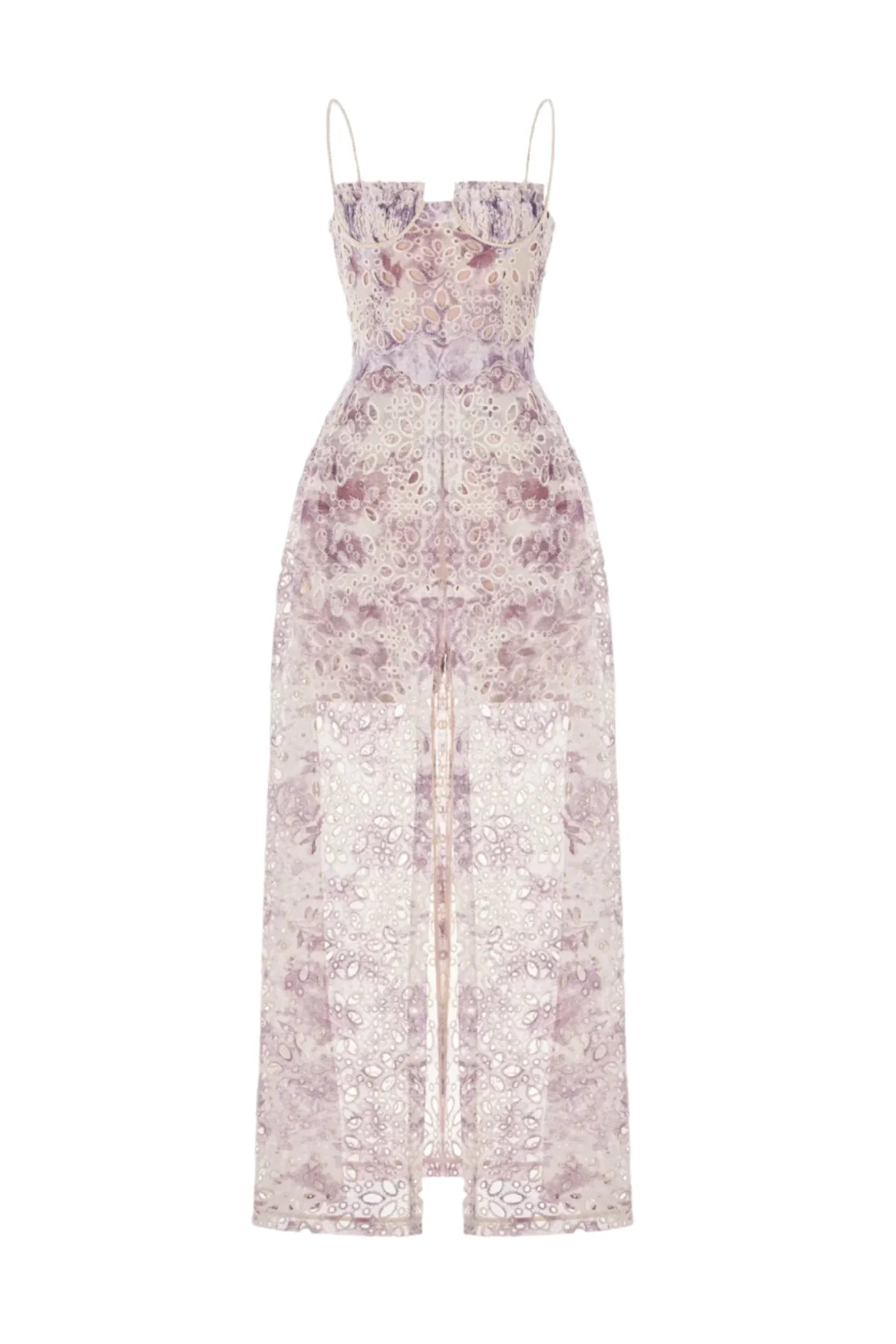 dolores Floral Embroidered Shorts & Maxi Dress Set - Purple