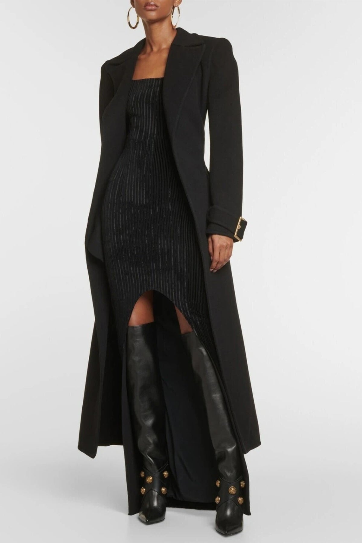Allston Peak-lapel Belted Coat