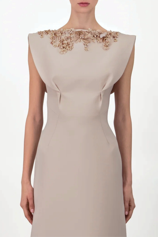 Anousha Floral Appliqué Sleeveless Maxi Dress