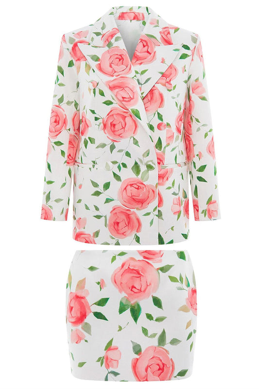 Azaria Floral Printed Blazer Set
