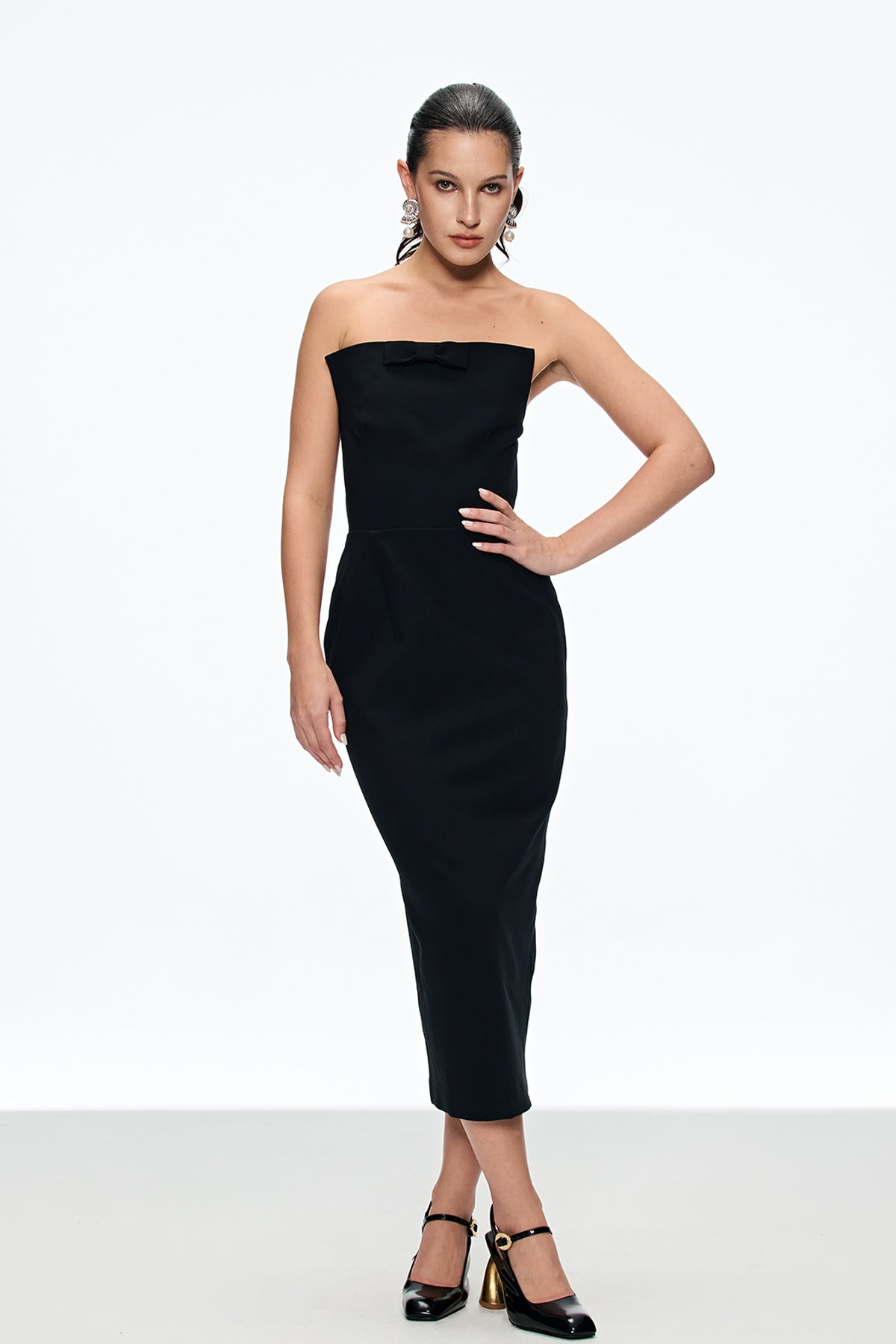 Bastien Strapless Maxi Dress In Black