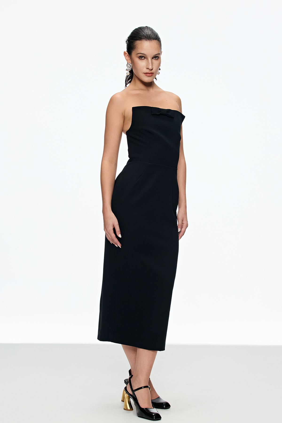 Bastien Strapless Maxi Dress In Black
