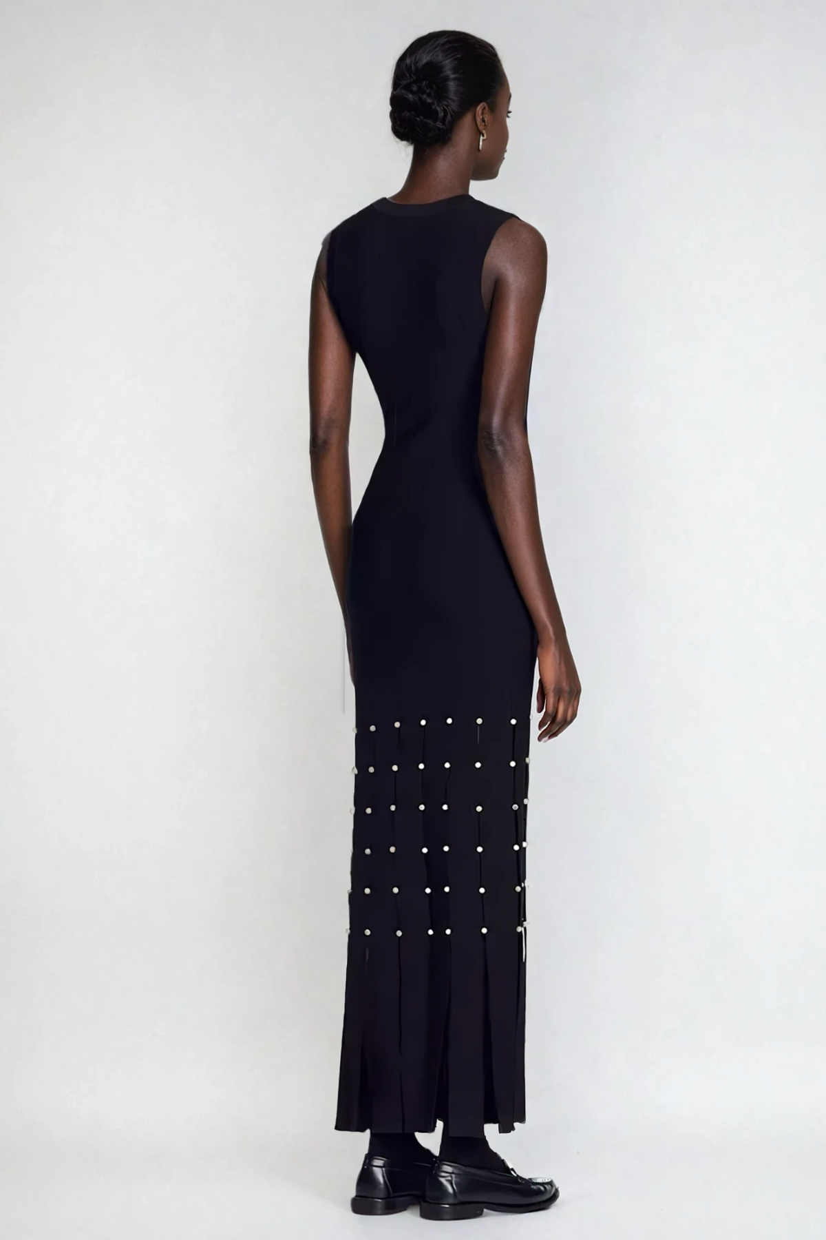 Batyr Pearl Cutout Fringe Maxi Dress