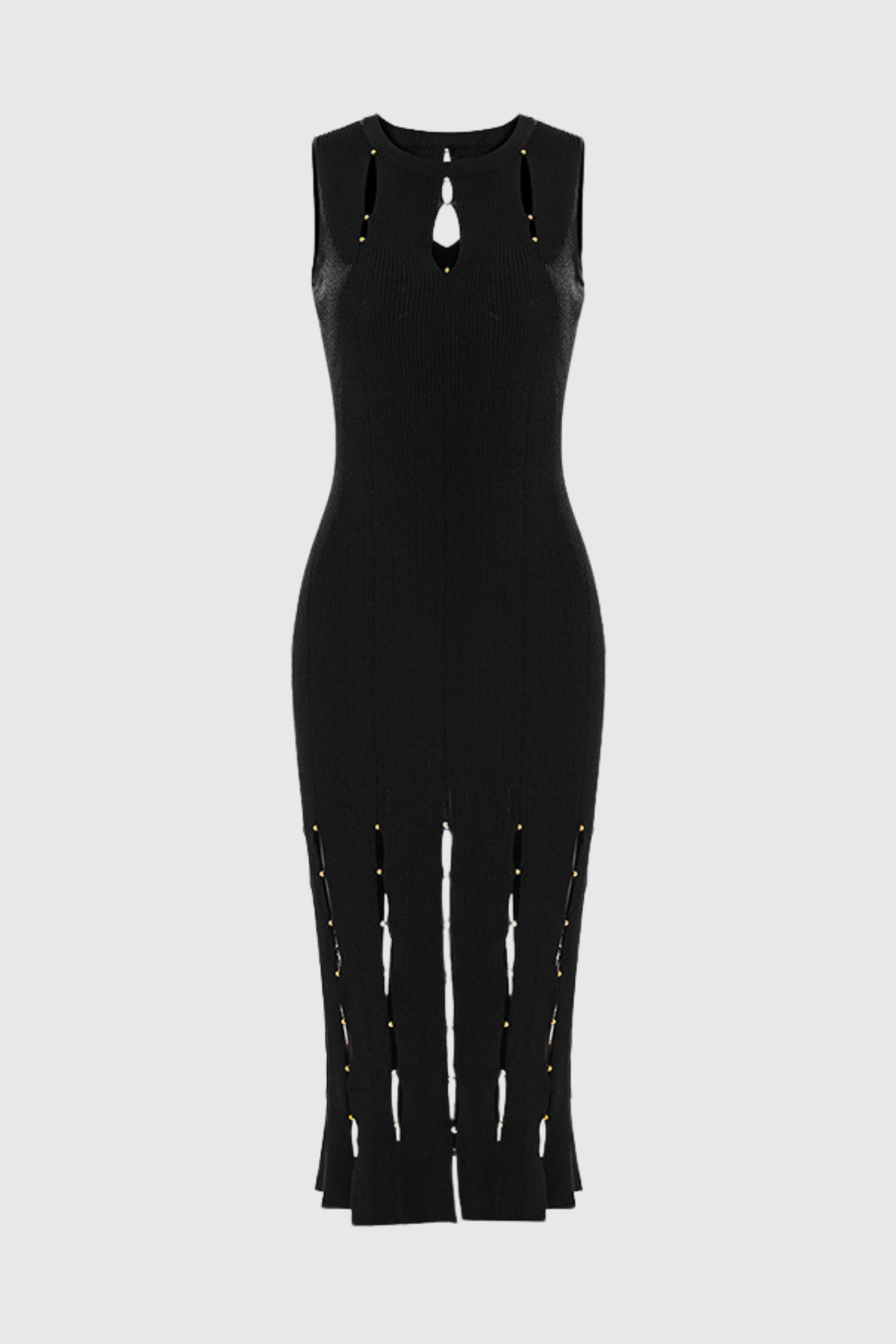 Batyr Pearl Cutout Fringe Maxi Dress