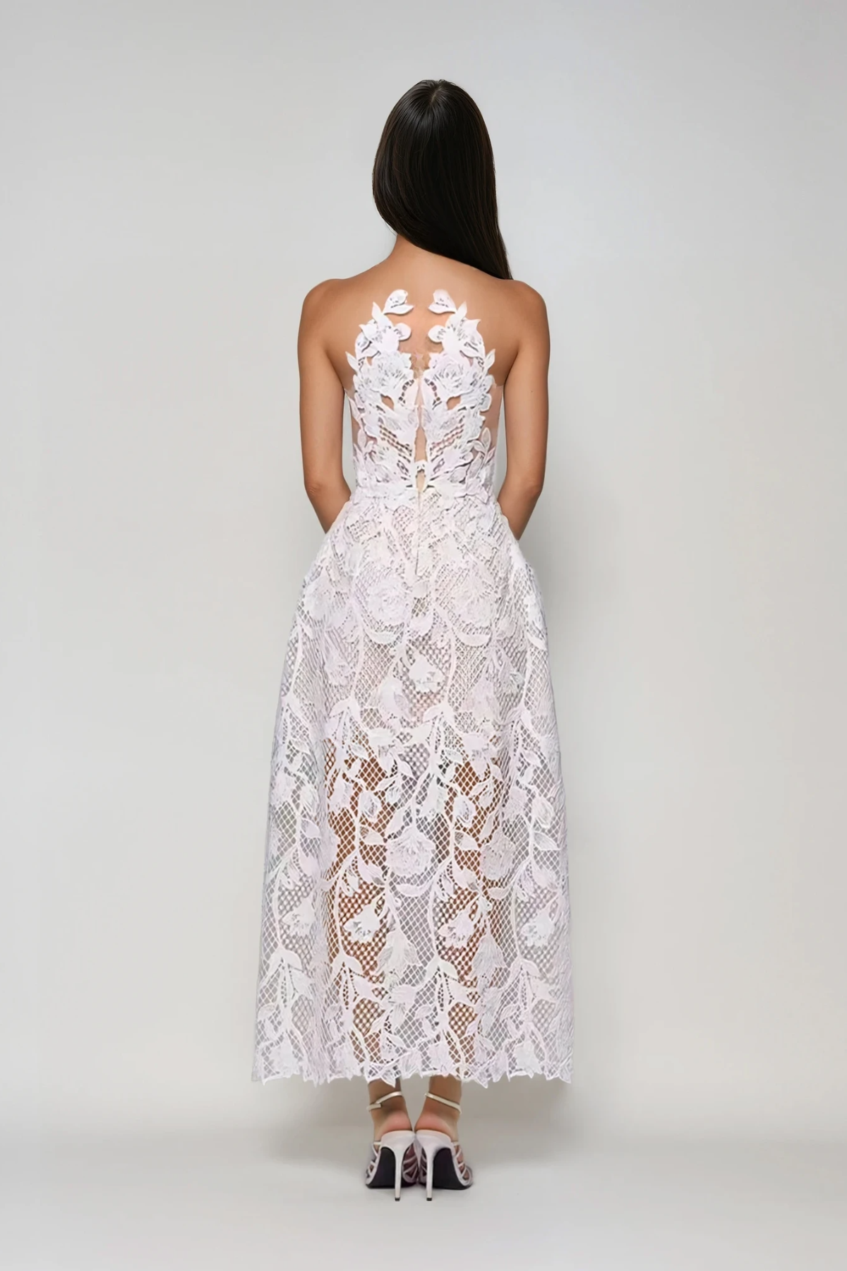 Bodie Lace Floral Maxi Dress