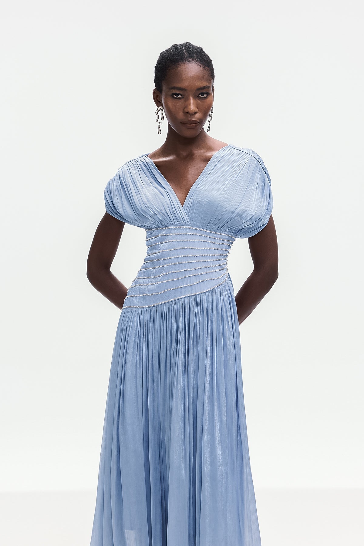 Bohumila Ruch Plunge Maxi Dress