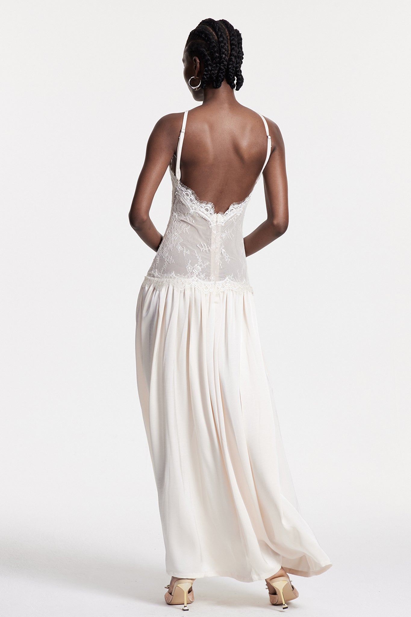 Cadwalader Lace Floral Ruch Maxi Dress