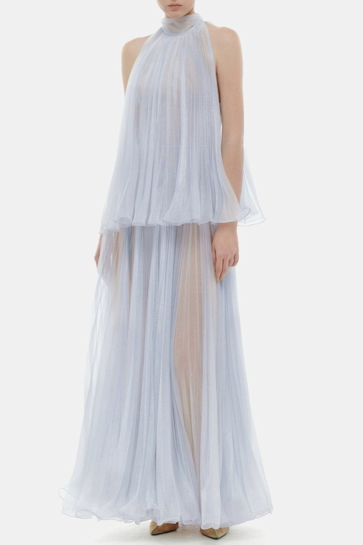 georgia Sleeveless Pleated Maxi Dress - Purple