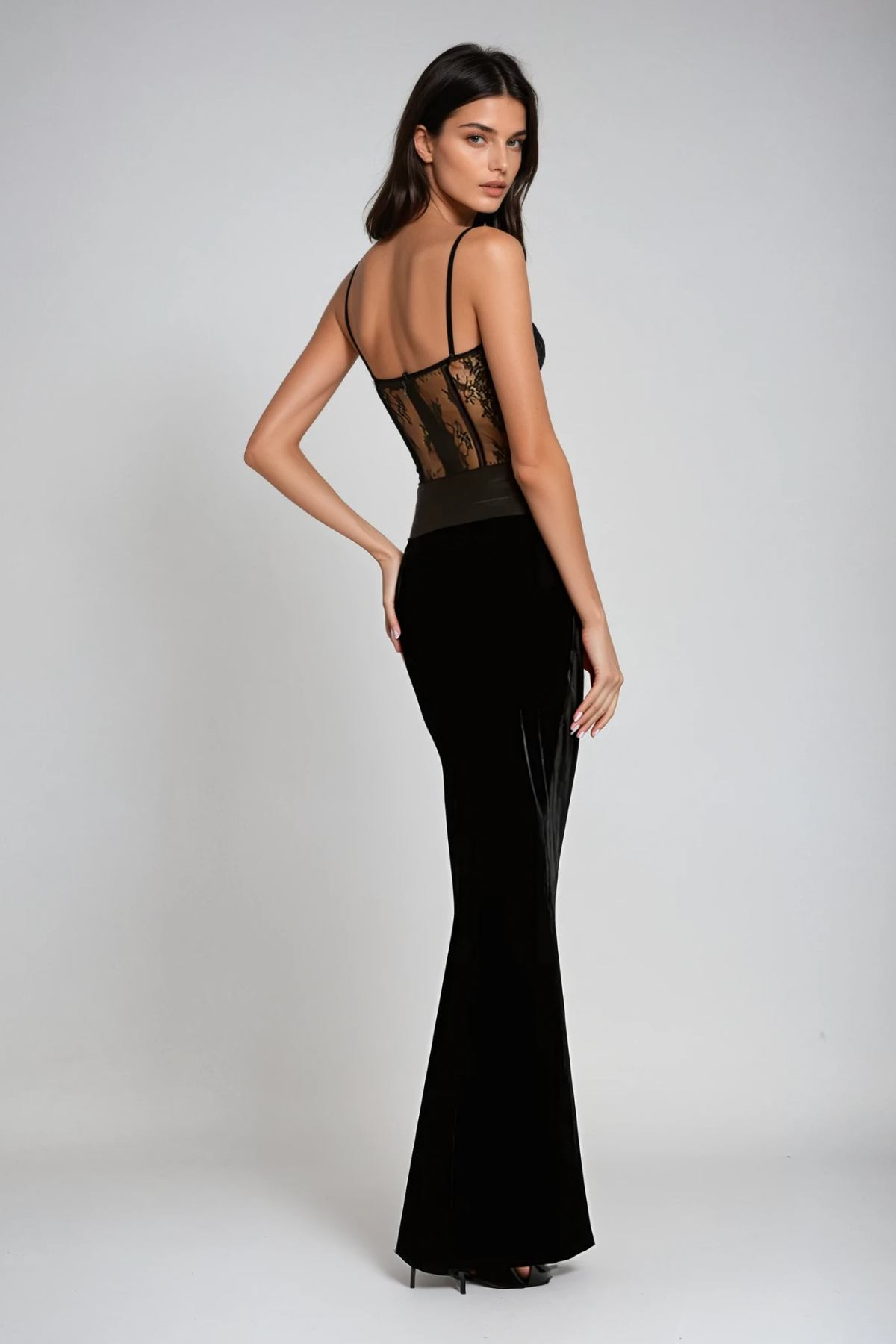 Camillus Lace Corset Maxi Dress