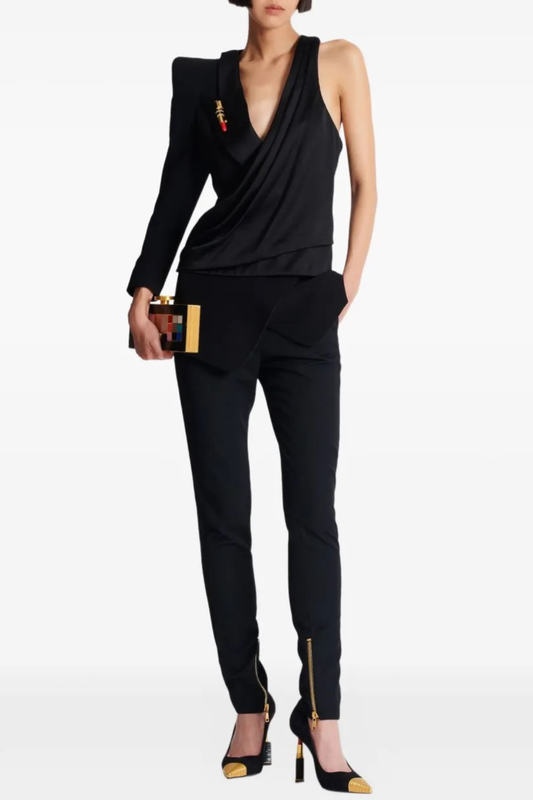 Crisoda Asymmetric Structured Blouse Blazer
