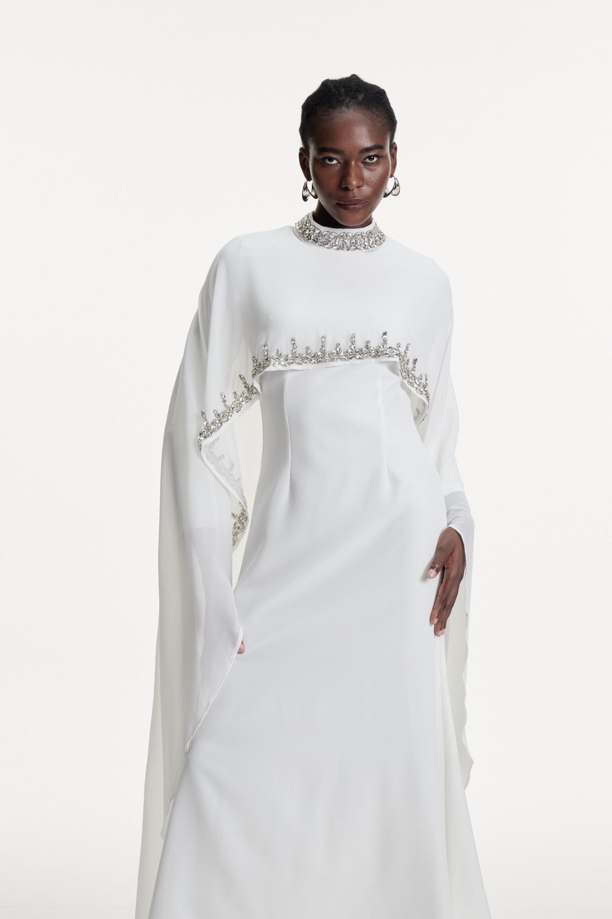 Dallas Crystal Shawl Maxi Dress