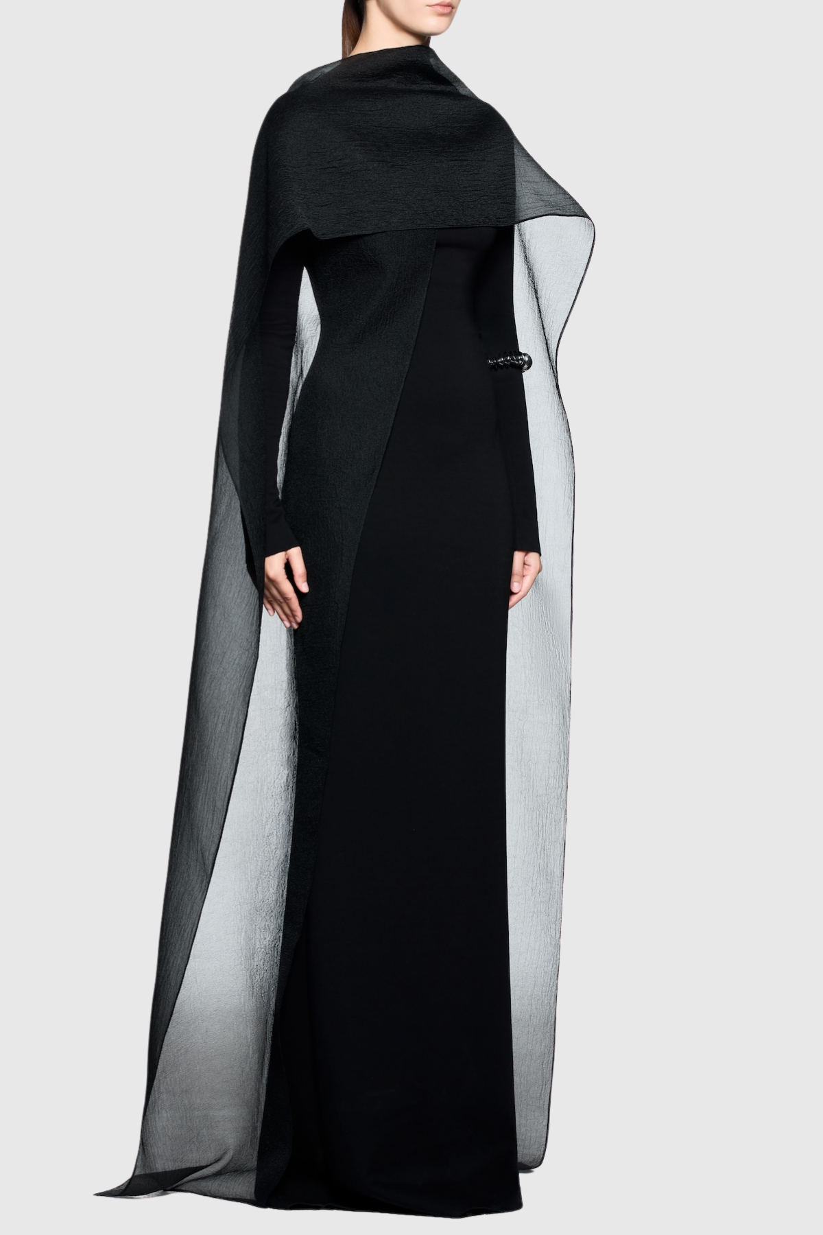 Iraseza Overlay Shawl Maxi Dress - Black