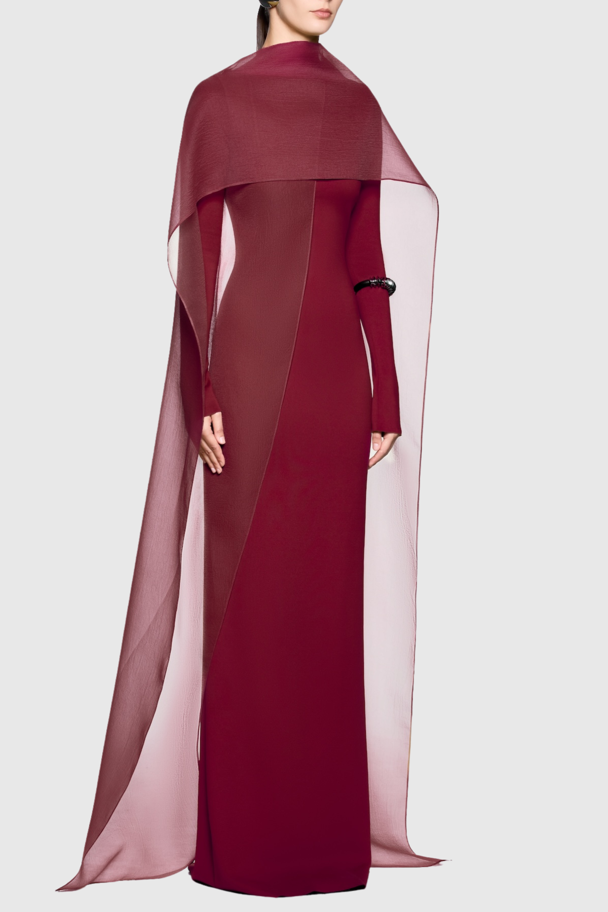 Iraseza Overlay Shawl Maxi Dress - Wine
