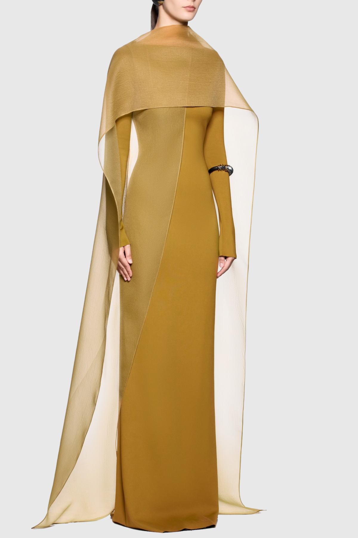 Iraseza Overlay Shawl Maxi Dress - Yellow