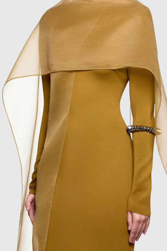 Iraseza Overlay Shawl Maxi Dress - Yellow