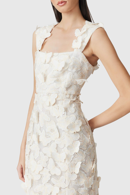 Kailee Butterfly Embroidered Midi Dress