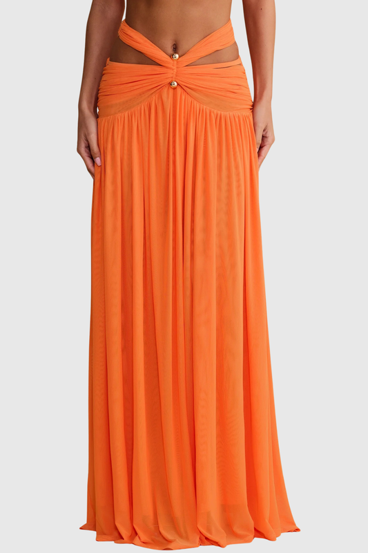 Nirvana Halter Top & Maxi Skirt Set - Orange