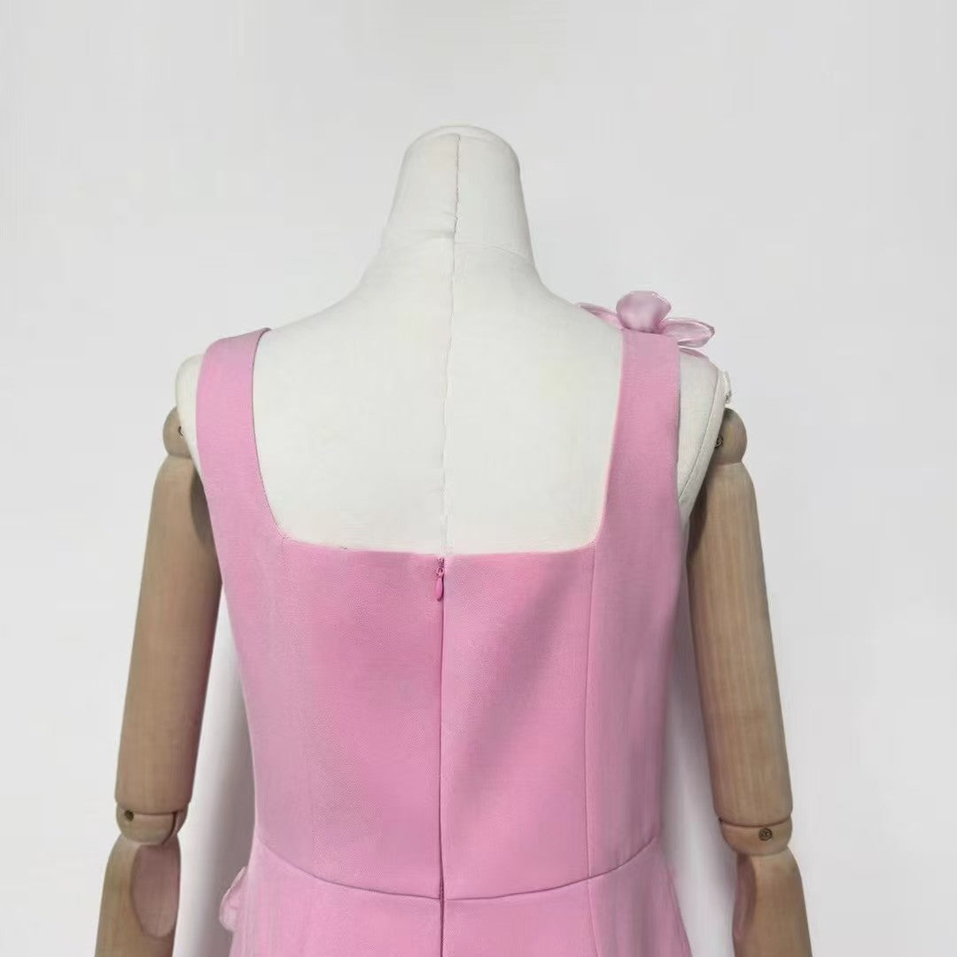 Chantelle 3D Midi Dress in Pink