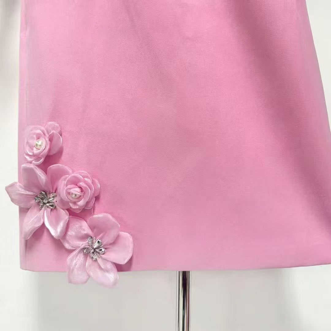 Chantelle 3D Midi Dress in Pink