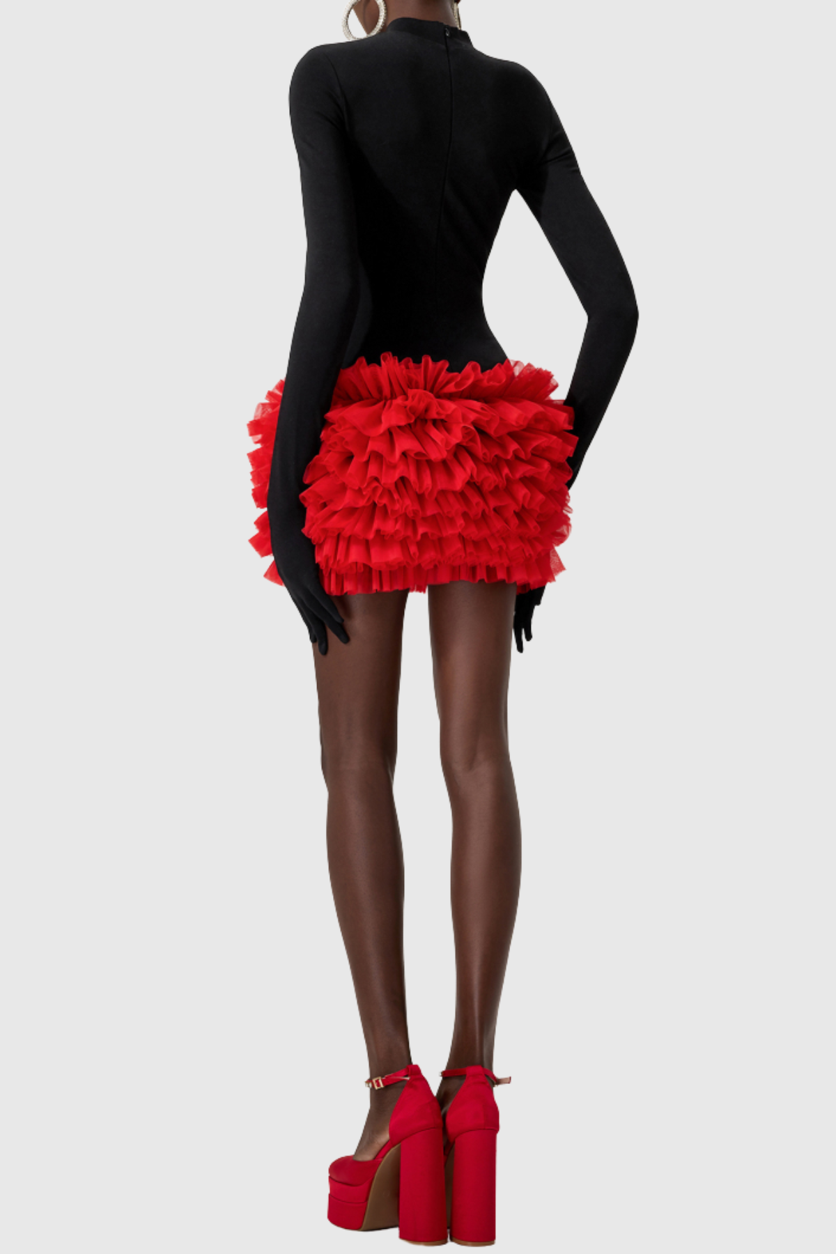 Raiden Ruffle Contrast Color Mini Dress