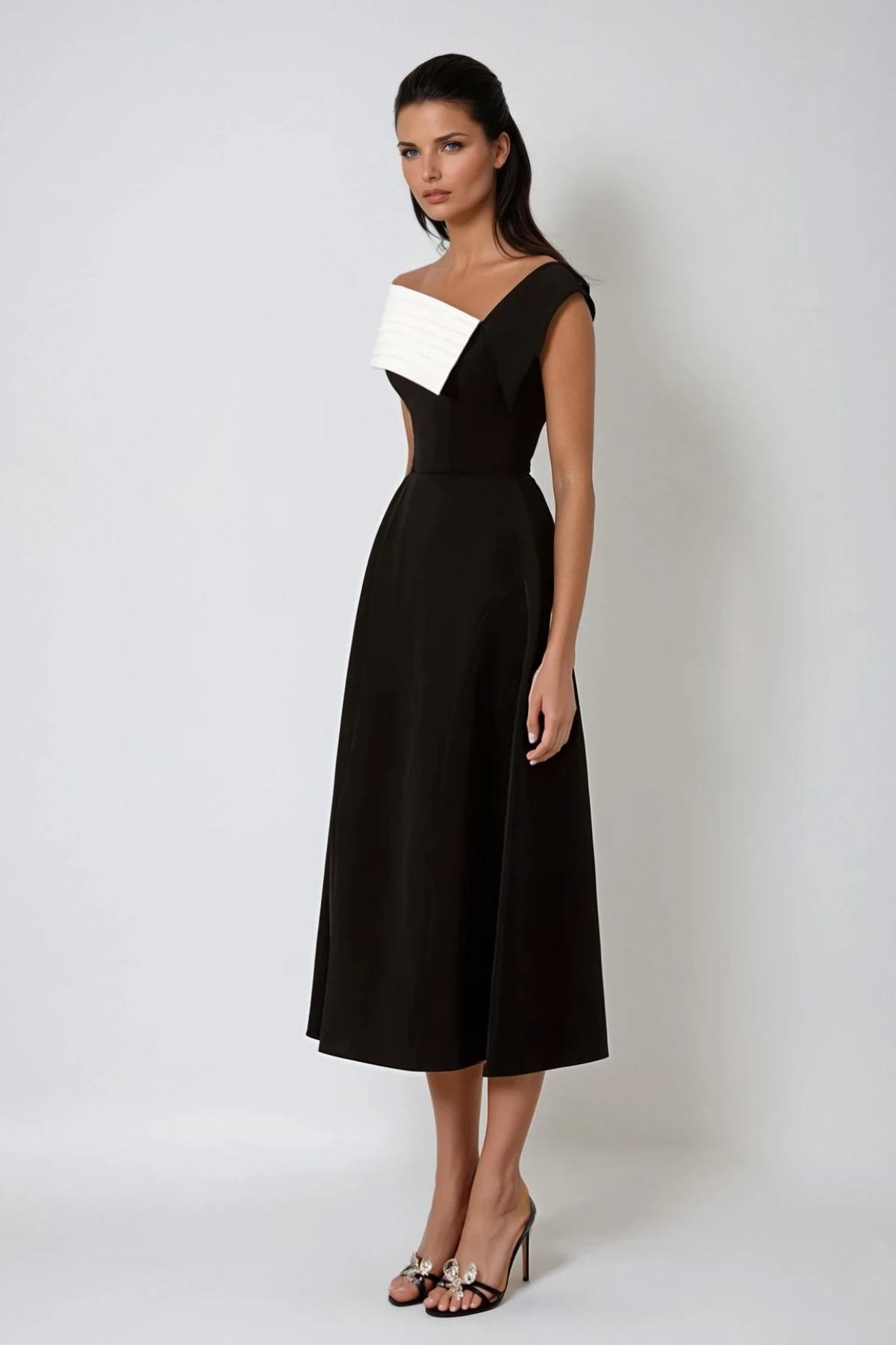 Ya Asymmetric Lapel Maxi Dress