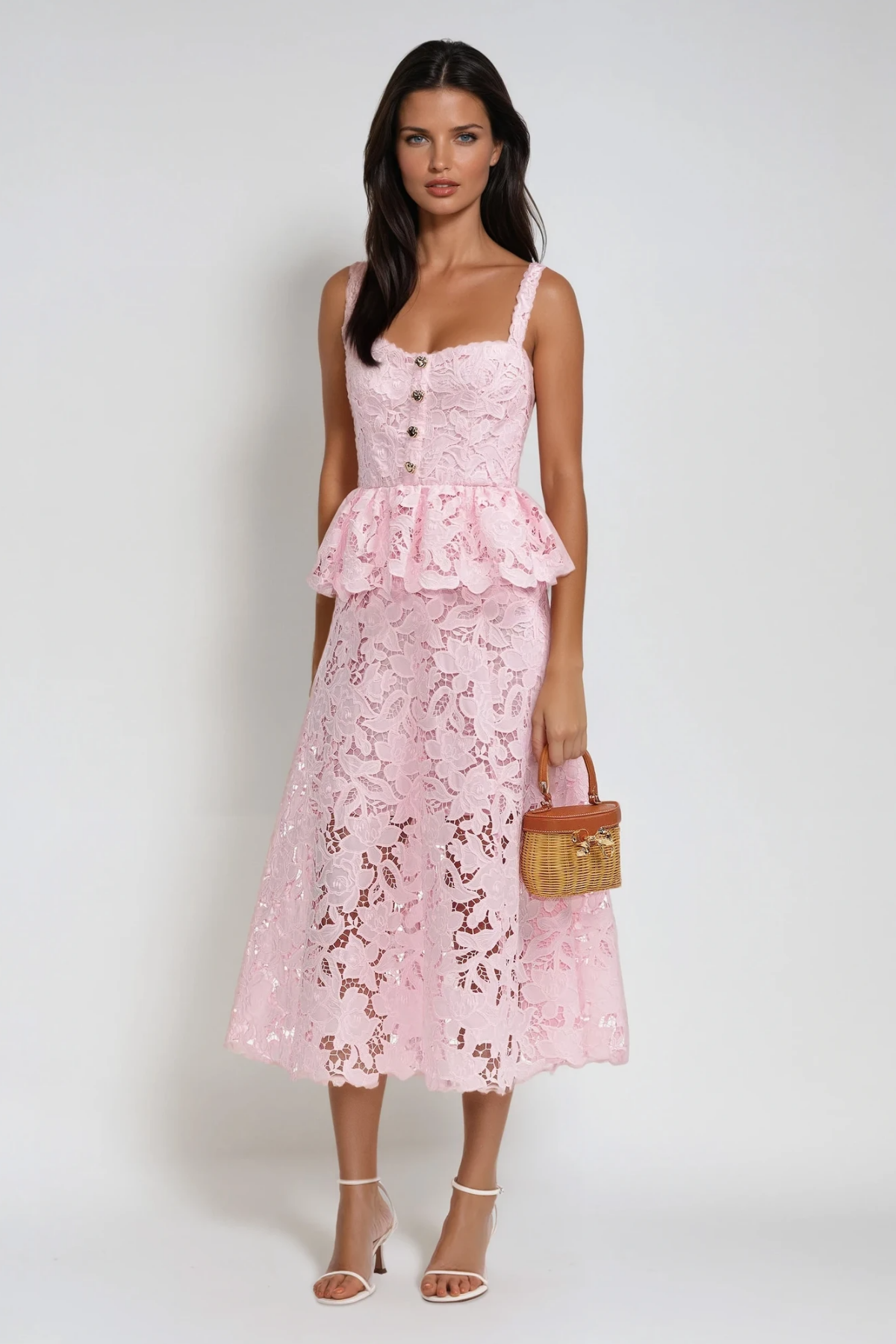 Yaeko Spaghetti Lace Maxi Dress