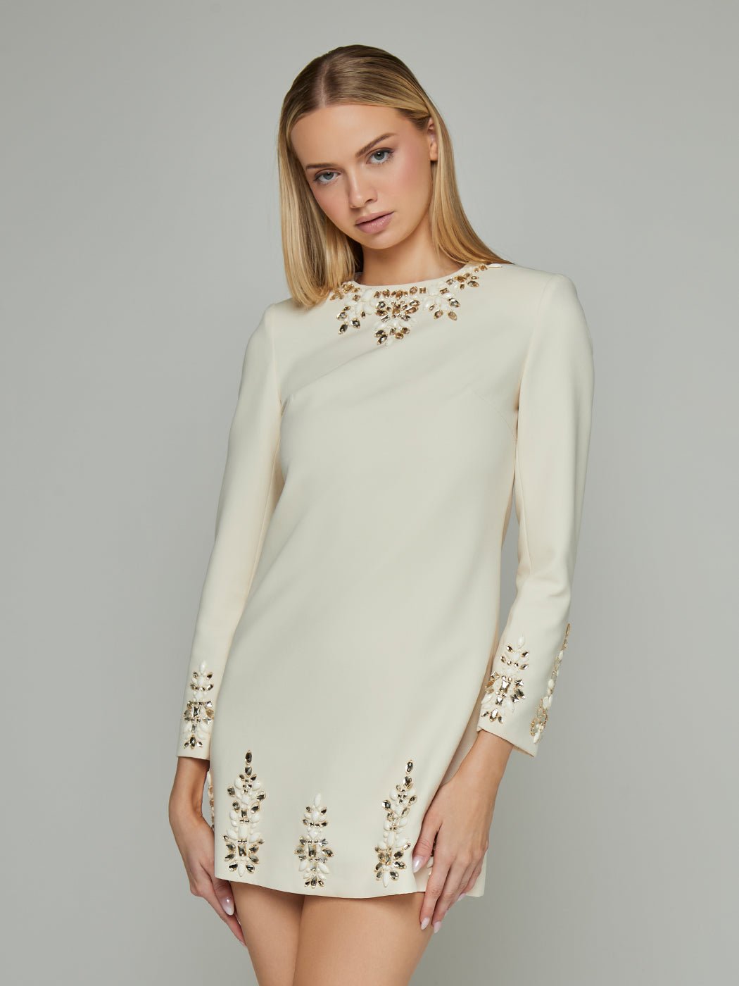 Angelique Beaded Straight Mini Dress