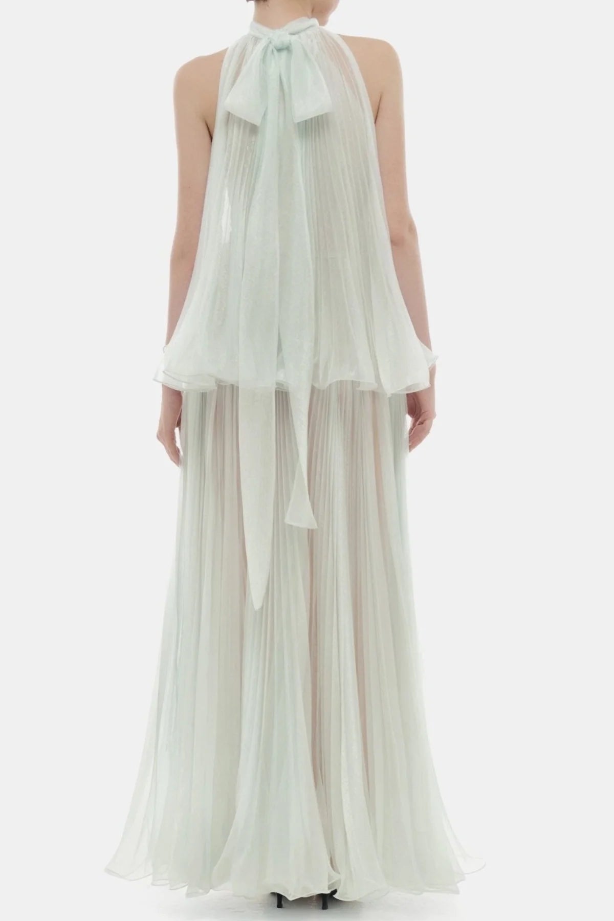 georgia Sleeveless Pleated Maxi Dress - Mint