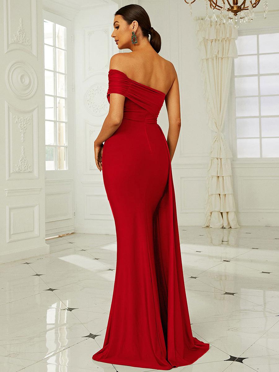 Draping Emerald Green Dress
