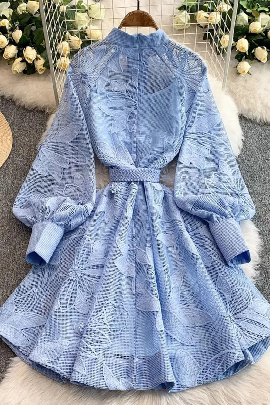 Caroline Floral Mesh Mini Dress