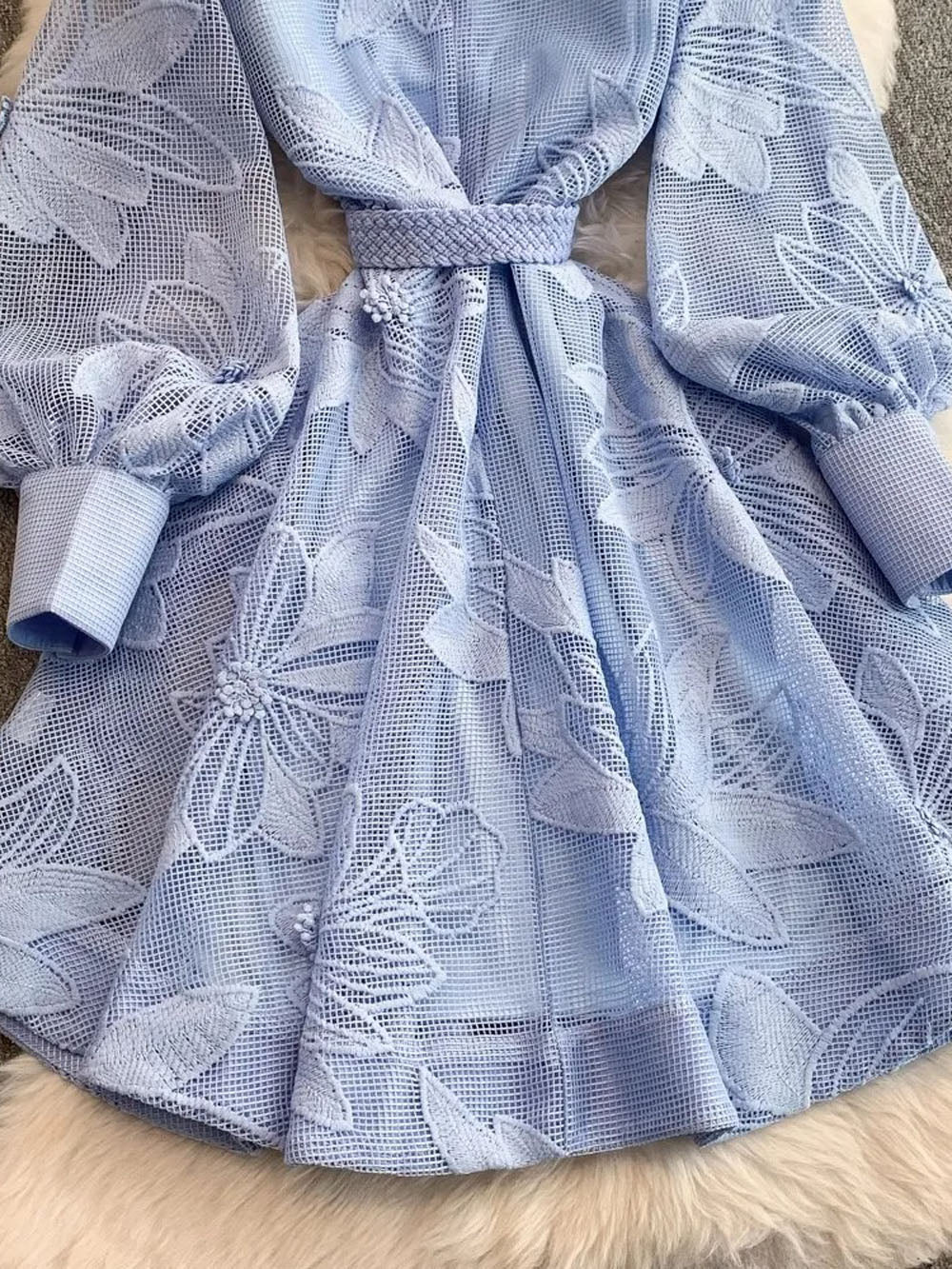 Caroline Floral Mesh Mini Dress
