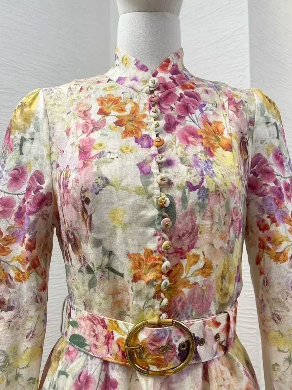Cooper Floral Lantern Sleeve Mini Dress