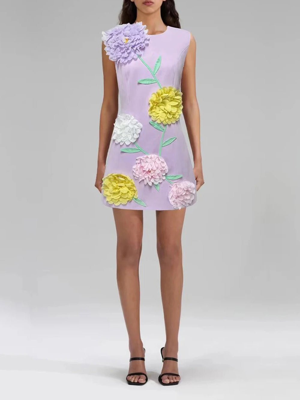 Jasmine Sleeveless Flower Mini Dress