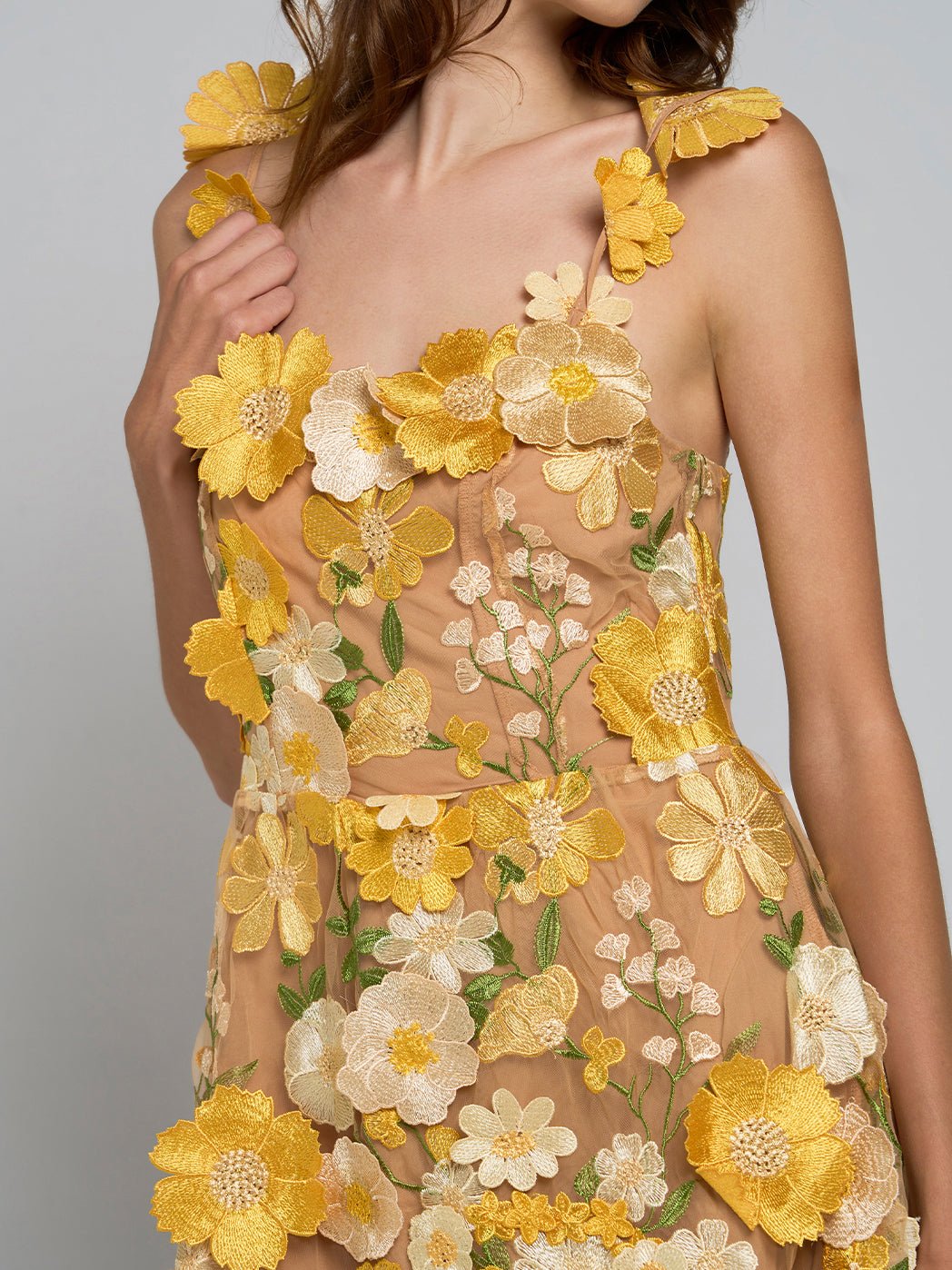 Liora Floral Strapped Flare Mini Dress