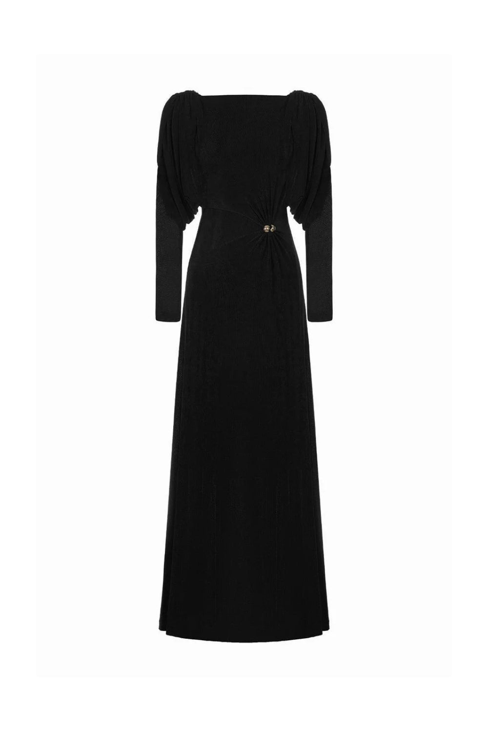 beryl pleated Knitted Fabric Maxi Dress in black