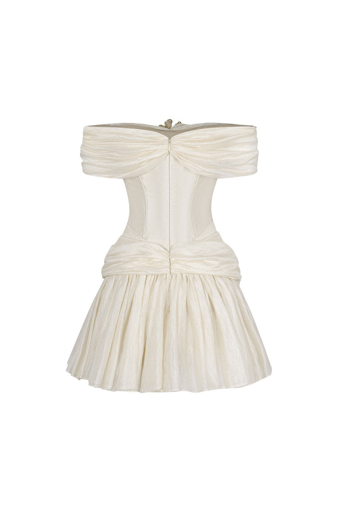 Stylish beautiful dress | Emerald Fit and Flare Corset Waist Chiffon Mini Dress - Ideal for special occasions