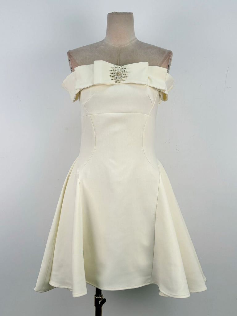 Shop  beautiful dress - Perfect for special occasions | A-line Open Shoulder Tweed Mini Dress