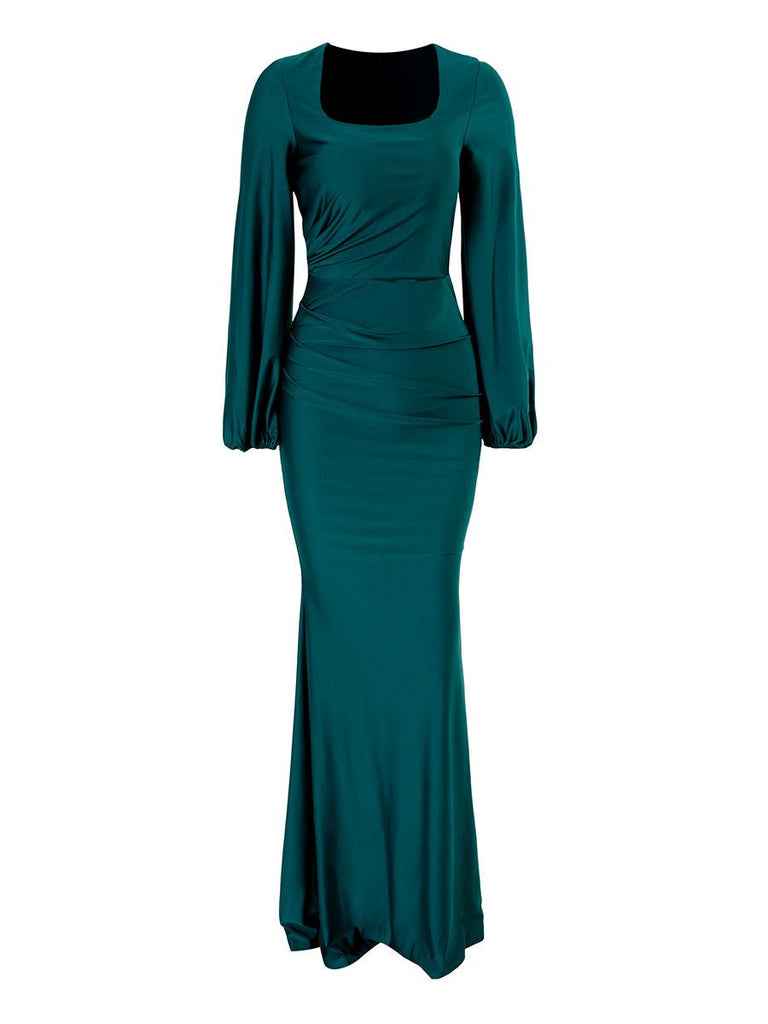 Shop  green dress - Perfect for special occasions | Green Square Neck Mermaid Prom Dress
