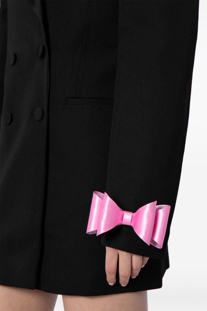 Shop  black dress - Perfect for special occasions | Pipa Crystal Bow-detail Blazer Dress - Black