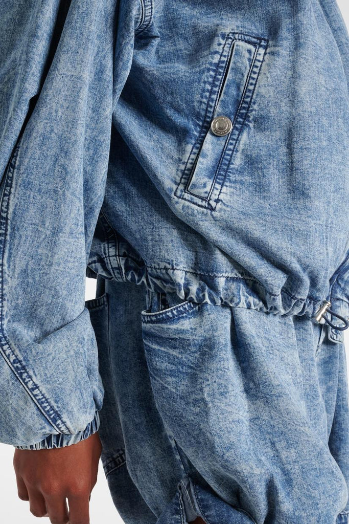 Shop  beautiful dress - Perfect for special occasions | Lmara Drawstring Petal Collar Denim Jacket